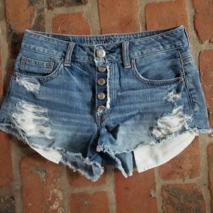 American Eagle button down jean shorts